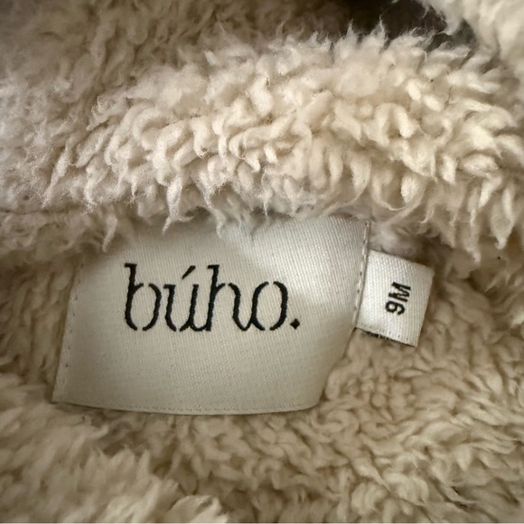 Búho Barcelona Wool Blend Hooded Sherpa Lined Sweater Jacket 9M - Picture 4 of 6